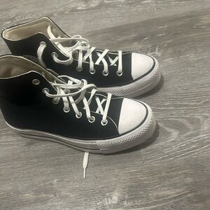 Black converse high top platform